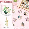 10Pcs 5 Colors Alloy Rhinestone Pendants FIND-YW0011-54-2