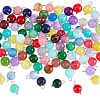 100Pcs Dyed Natural White Jade Round Charms FIND-FH0010-69-1