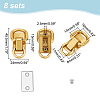 WADORN 8 Sets Alloy Double D-ring Suspension Clasps for Bag Strap FIND-WR0008-89-2