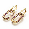 Brass Micro Pave Cubic Zirconia Dangle Hoop Earrings X-EJEW-S208-070C-2