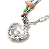 Alloy Enamel Heart Pendant Necklace NJEW-Q001-01P-3