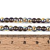 Electroplate Transparent Glass Beads Strands EGLA-Q132-4MM-A10-4