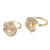 Brass Micro Pave Clear Cubic Zirconia Peg Bails Cuff Finger Ring Settings X-KK-S354-284-NF-1