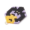 5Pcs Hallowen Theme Glass Seed Beaded Pendants PALLOY-MZ00873-5