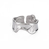 Non-Tarnish 304 Stainless Steel Irregular Cuff Ring RJEW-N038-039P-1