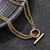 304 Stainless Steel 2-Strand Twisted Chain Necklaces for Women NJEW-K255-61G-4