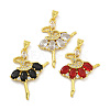 Rack Plating Brass Micro Pave Cubic Zirconia Pendants KK-G513-94G-1