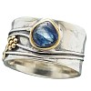Teardrop & Flower & Leaf Pattern Alloy with Glass Finger Rings FS-WG58DE6-03-2