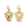 Brass Micro Pave Cubic Zirconia Charms KK-E068-VF143-1