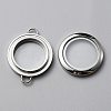 Flat Round 304 Stainless Steel Floating Lockets Connector Charms FIND-WH0032-57P-02-3