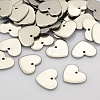 Tarnish Resistant Heart 304 Stainless Steel Stamping Blank Tag Charms STAS-N025-09-2