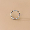 F136 Titanium Alloy Micro Pave Clear Cubic Zirconia Cartilage Earrings WG72C09-06-1-1