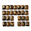 26Pcs Natural Tiger Eye Healing Rectangle with Letter A~Z Display Decorations G-K335-07E-1