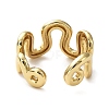 Rack Plating Brass Twist Wave Open Cuff Rings for Women RJEW-Q777-07G-3
