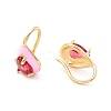 Teardrop Cubic Zirconia Dangle Earrings with Enamel for Women EJEW-P196-01G-01-2