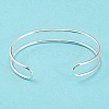 Rack Plating Brass Double Lines Cuff Bangles for Women BJEW-M304-01S-4