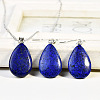 Teardrop Natural Lapis Lazuli Pendant Necklaces & Dangle Earrings Sets FS-WGAC060-07-1