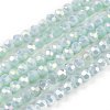 Faceted(32 Facets) Round Full Rainbow Plated Electroplate Glass Beads Strands EGLA-J130-FR17-1