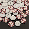 2-Hole Flat Round Star Printed Wooden Sewing Buttons X-BUTT-M004-13mm-05-1