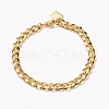Brass Cuban Link Chain Bracelets BJEW-H537-05G-1