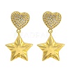 Rack Plating Brass Micro Pave Clear Cubic Zirconia Stud Earrings EJEW-I313-15A-G-1