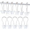 12Pcs Butterfly Acrylic with Iron Shower Curtain Rings for Bathroom HJEW-NB00293-1