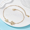 Summer Beach 304 Stainless Steel Turtle Starfish Link Chain Anklets for Women AJEW-AN00789-1