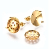 Brass Stud Earring Findings X-KK-G372-01G-1