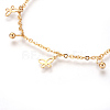 304 Stainless Steel Charm Anklets AJEW-O028-04G-2