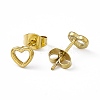 Vacuum Plating 304 Stainless Steel Tiny Hollow Out Heart Stud Earrings for Women EJEW-P212-06G-2