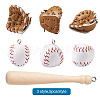 15Pcs 3 Style PU Leather & Theaceae Wood Baseball Exercise Pendants FIND-TA0001-65-4