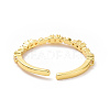 Clear Cubic Zirconia Heart Open Cuff Ring RJEW-H127-35G-3