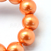 Baking Paint Pearlized Glass Pearl Round Bead Strands HY-Q330-8mm-36-3