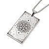 Non-Tarnish 201 Stainless Steel Rectangle with Constellation Pendant Necklaces NJEW-M223-02E-2
