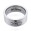 201 Stainless Steel Boy with Heart Finger Ring RJEW-N043-13P-2