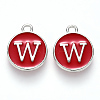 Platinum Plated Alloy Enamel Charms ENAM-S118-03W-P-1