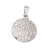 Non-Tarnish 304 Stainless Steel Pendants STAS-A062-17P-1