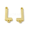 Rack Plating Brass Letter Connector Charms KK-C007-38G-L-2