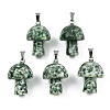 Natural Green Spot Jasper Pendants G-N0325-10Q-1