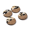 Transparent Resin & Walnut Wood Pendants RESI-N025-045B-3