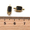 Real 18K Gold Plated Brass Micro Pave Cubic Zirconia Links Connectors ZIRC-L100-009G-04-3