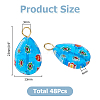 48Pcs Handmade Millefiori Glass Pendants PALLOY-HS00035-2