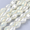 1 Strand Electroplate Glass Beads Strands X-EGLA-J013-4X6mm-F03-4
