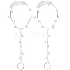 2Pcs Brass Clear Cubic Zirconia Box Chain Bracelets for Women BJEW-BBC0001-09S-1