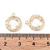 Brass Micro Pave Clear Cubic Zirconia Charms KK-F871-36G-3
