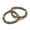 Natural Unakite Bead Stretch Bracelets BJEW-K212-A-006-7
