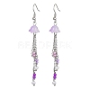 Bohemian Style Glass & Seed Beaded Flower Dangle Earrings EJEW-JE05579-3