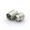 304 Stainless Steel Matte Surface Magnetic Clasps with Glue-in Ends STAS-O042-C-24-1