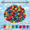 200Pcs Dyed Natural Wood Beads WOOD-GF0002-13B-2