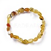 Natural Yellow Opal Bead Stretch Bracelets BJEW-K213-10-2